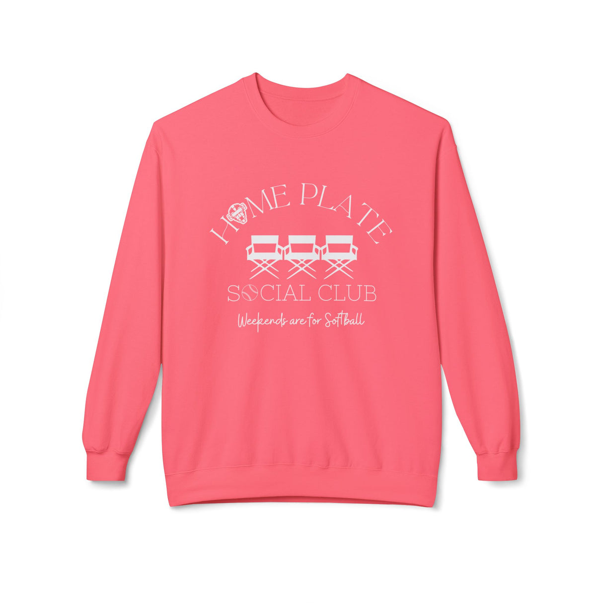 Home Plate Social Club Softball Unisex Sweatshirt - Pink Lemonade Front