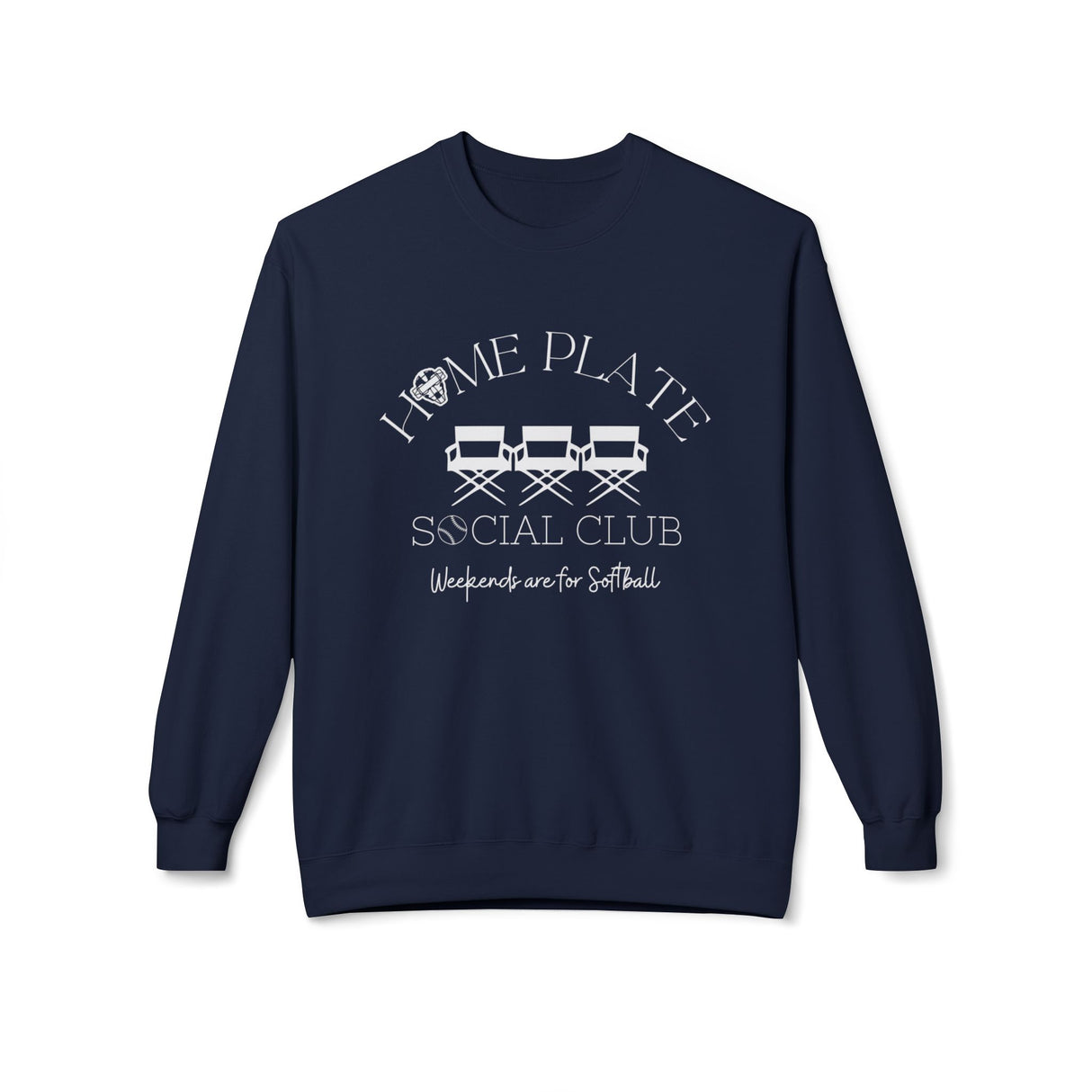 Home Plate Social Club Softball Unisex Sweatshirt - Navy