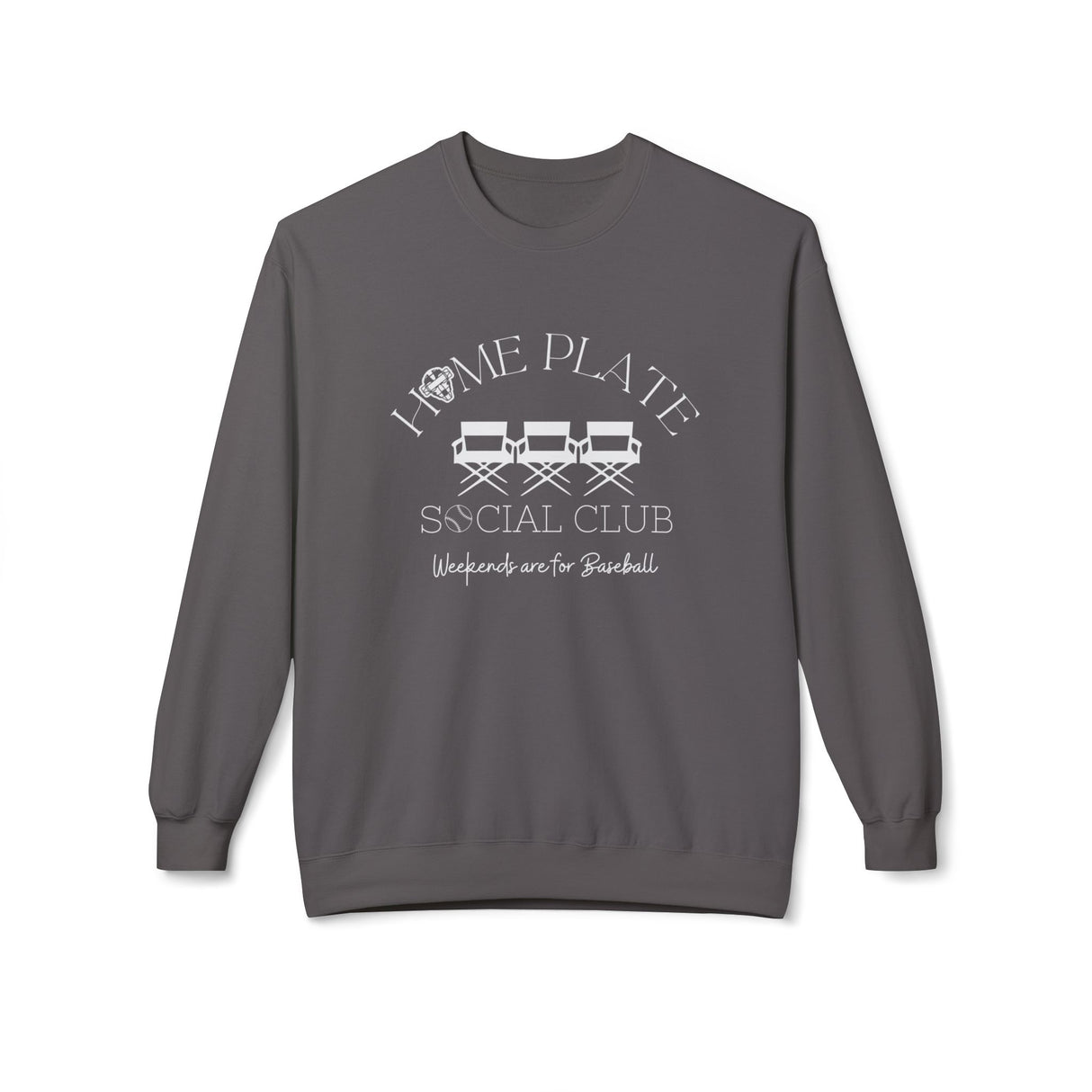 Home Plate Social Club Baseball Unisex Sweatshirt - Charcoal