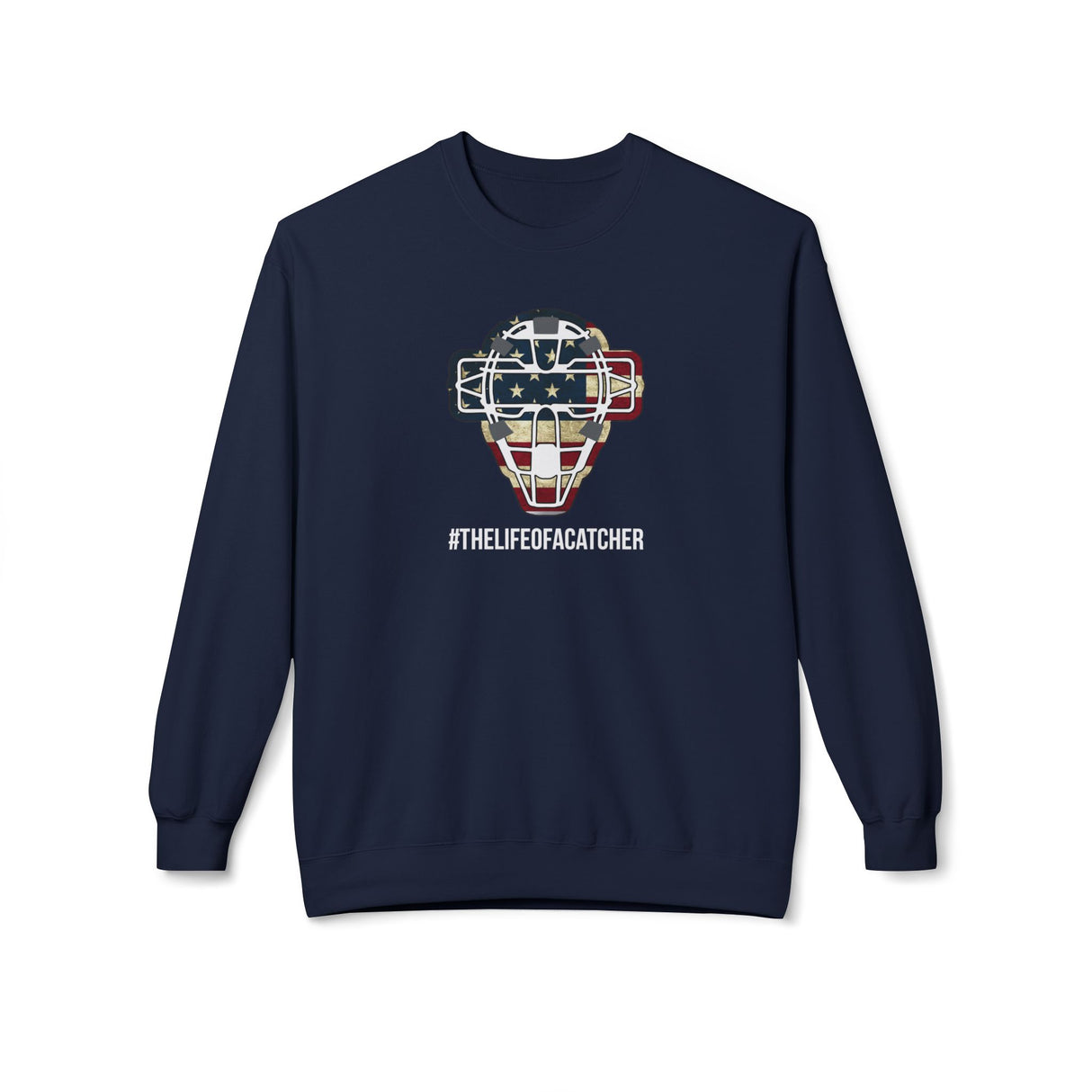 American Flag Mask Unisex Sweatshirt - Navy
