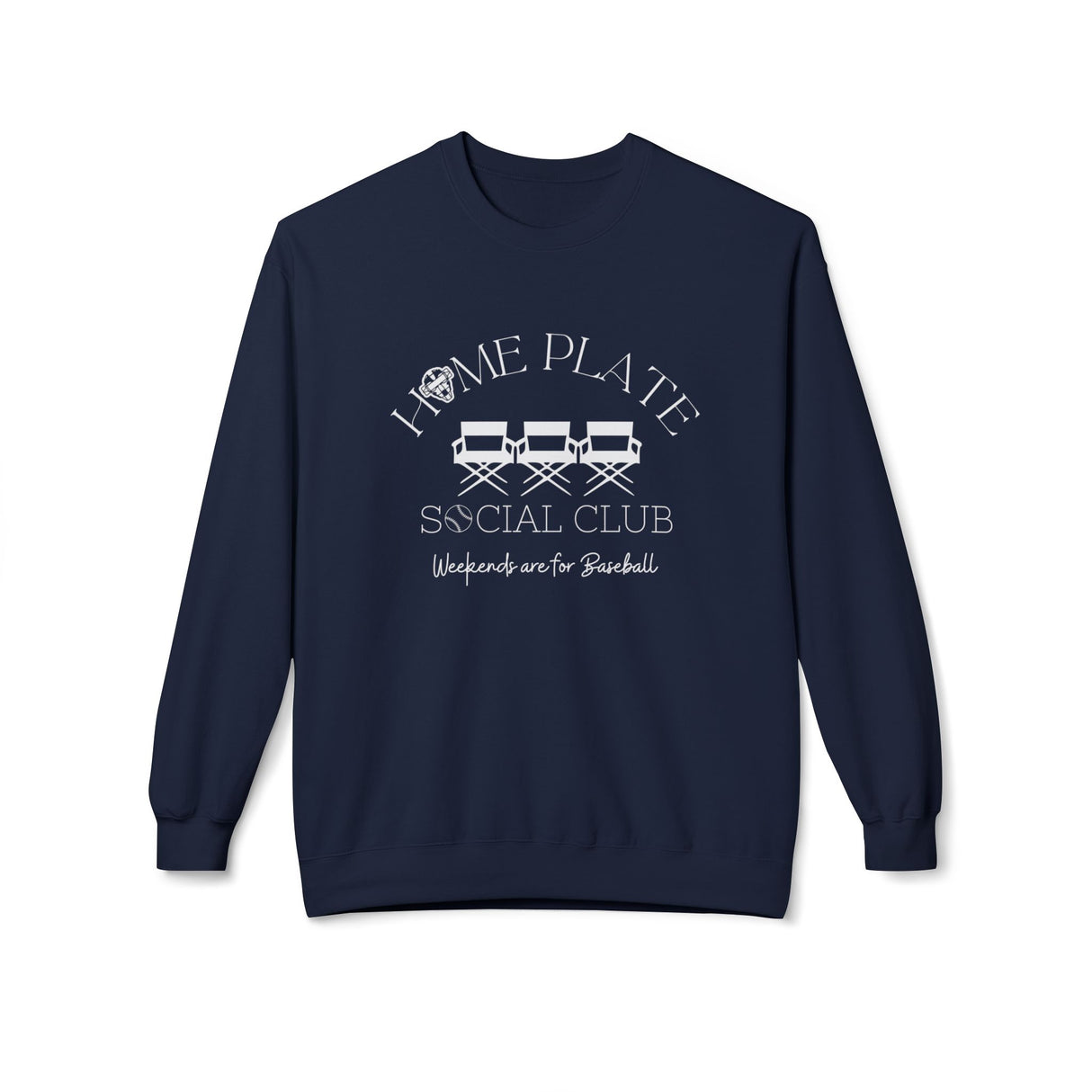 Home Plate Social Club Baseball Unisex Sweatshirt - Navy