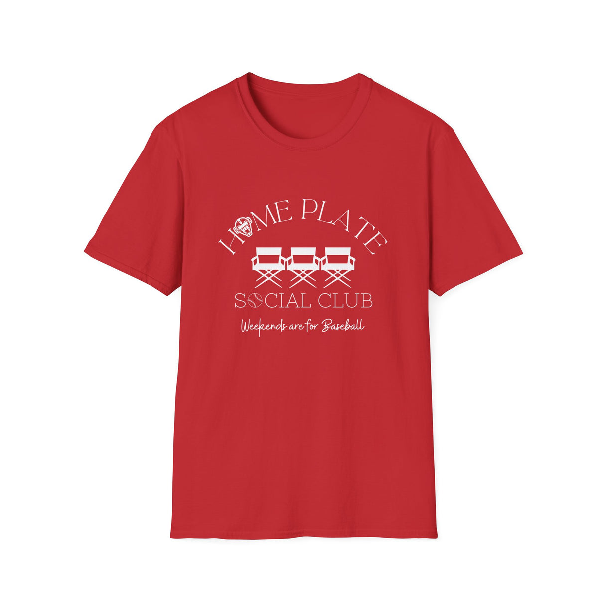 Home Plate Social Club Baseball Unisex T-Shirt - Red