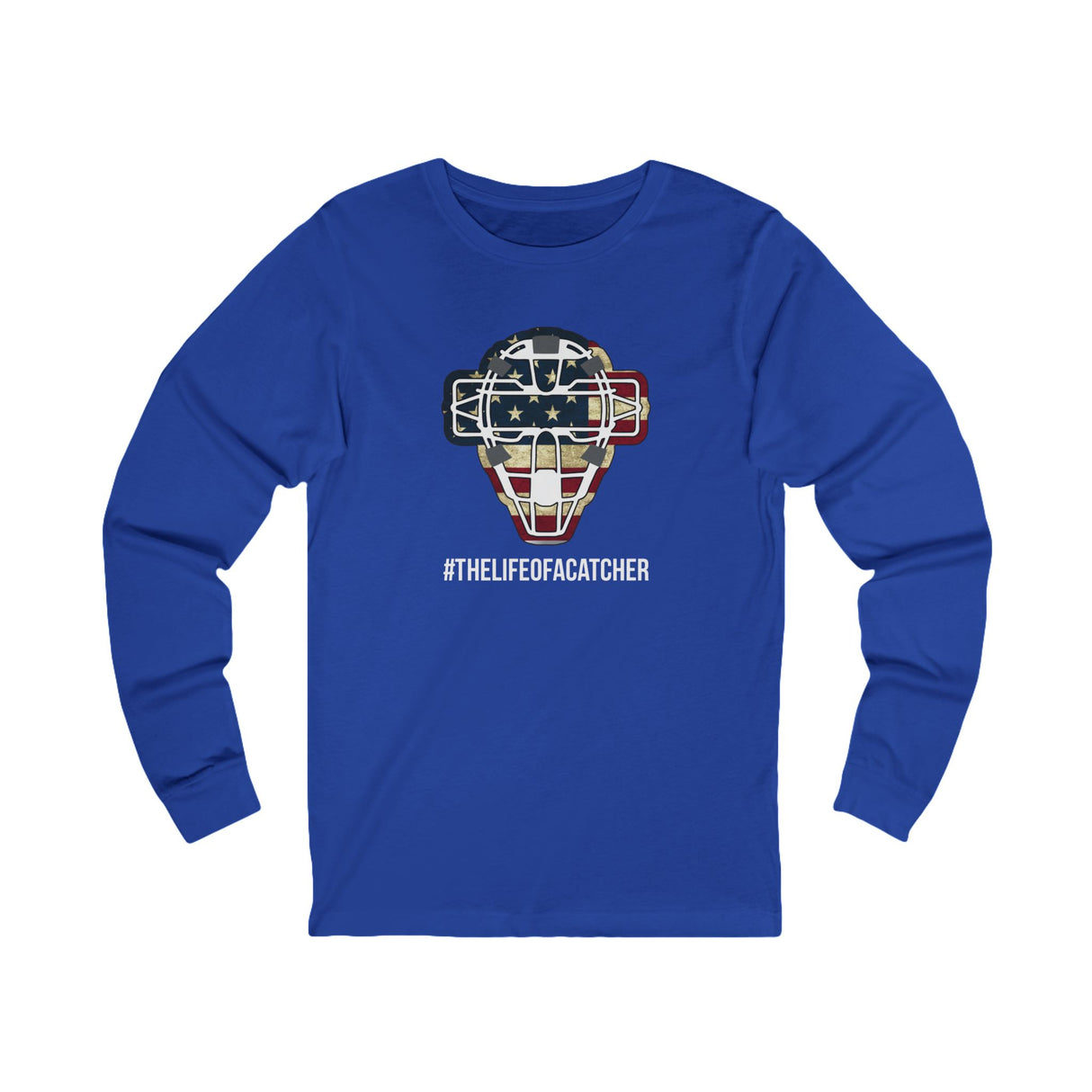 American Flag Mask Unisex Jersey Long Sleeve Tee - Royal