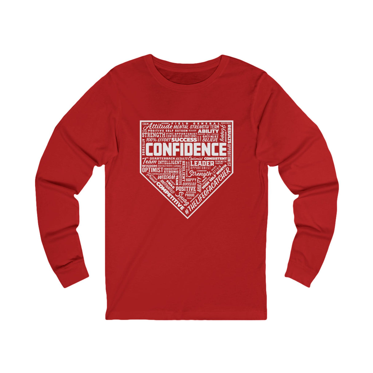 Confidence Unisex Jersey Long Sleeve Tee - Red