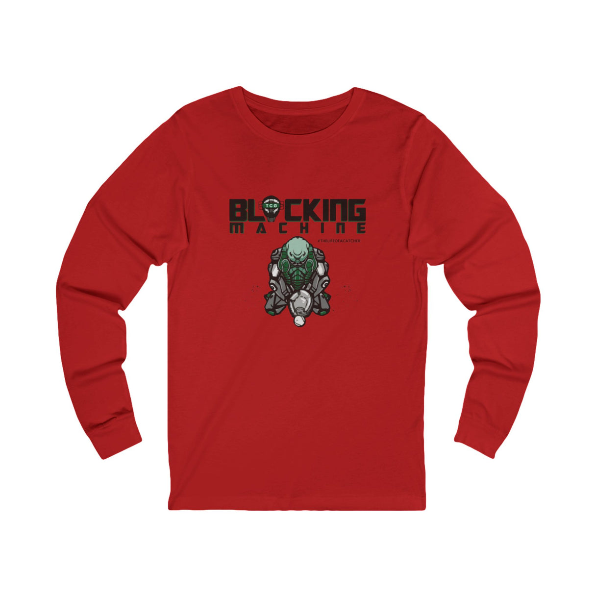 Blocking Machine Unisex Jersey Long Sleeve Tee - Red