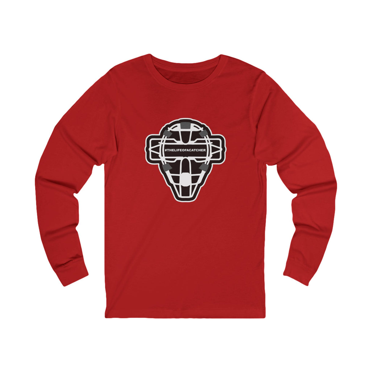 The Catching Guy Logo Mask Unisex Jersey Long Sleeve Tee - Red