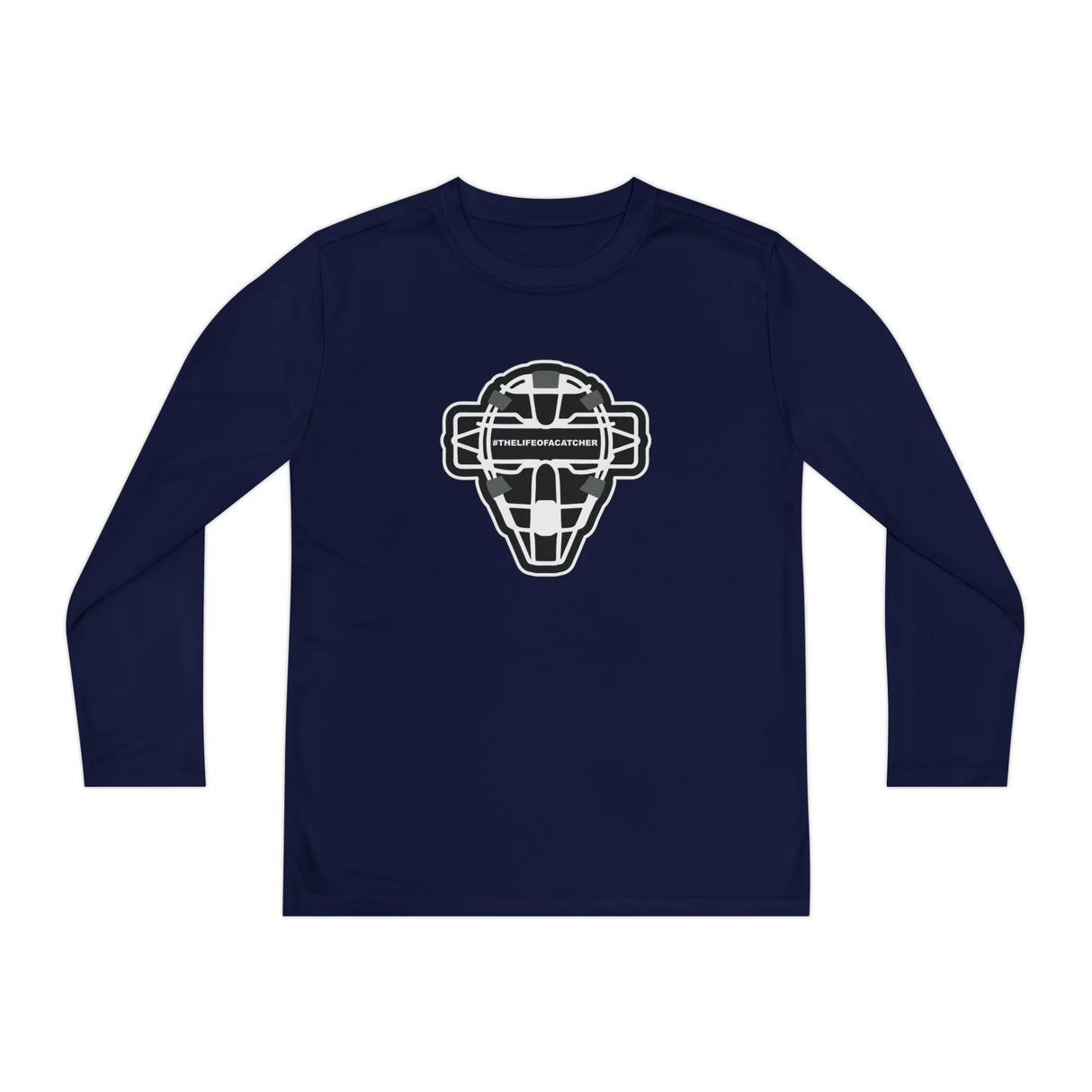 The Catching Guy Logo Mask Youth Long Sleeve T-Shirt - Navy