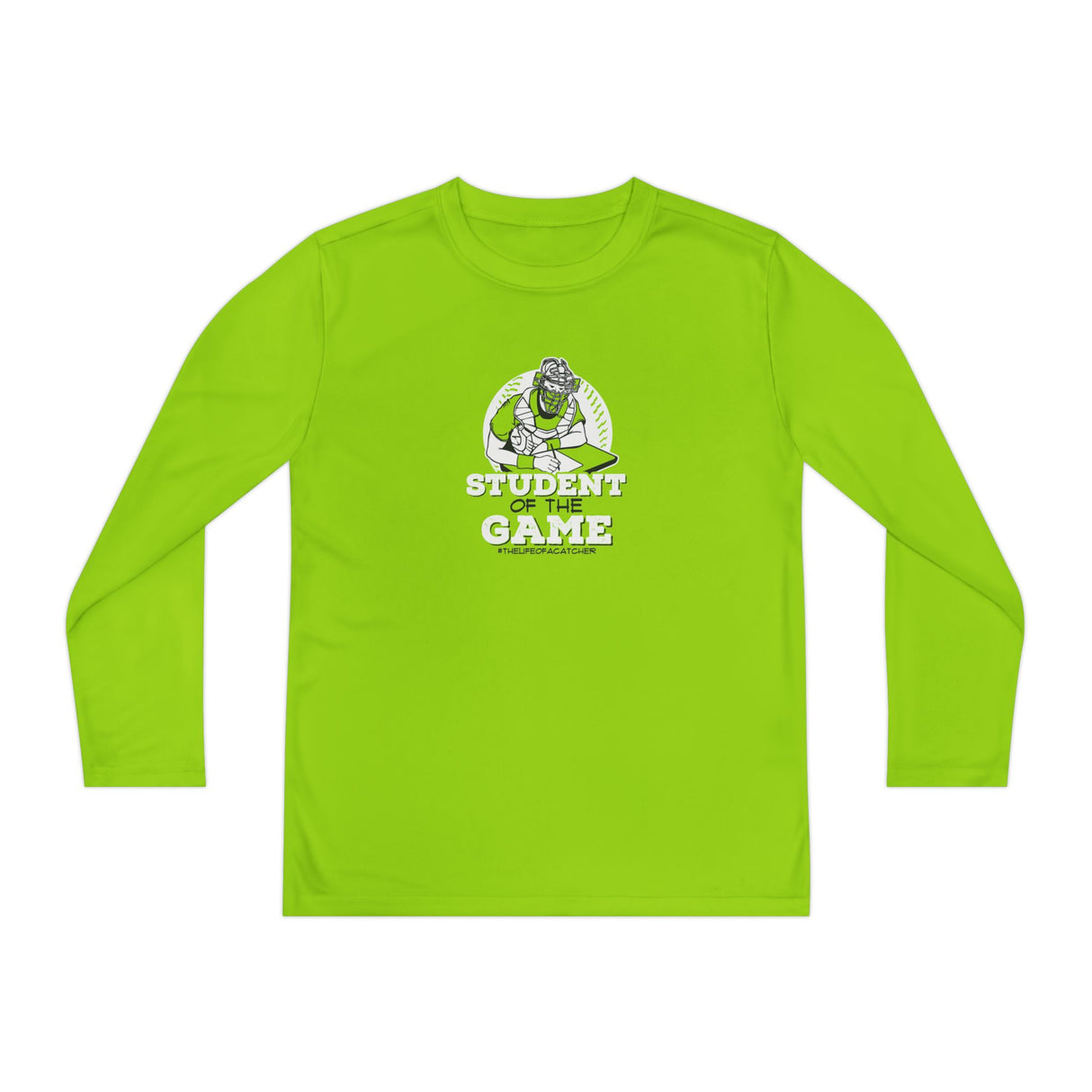 Student Of The Game Youth Long Sleeve T-Shirt neon green