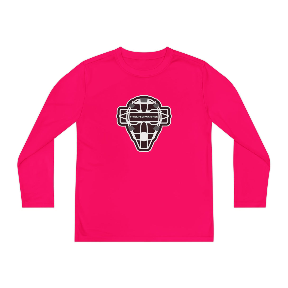 The Catching Guy Logo Mask Youth Long Sleeve T-Shirt - Pink Raspberry