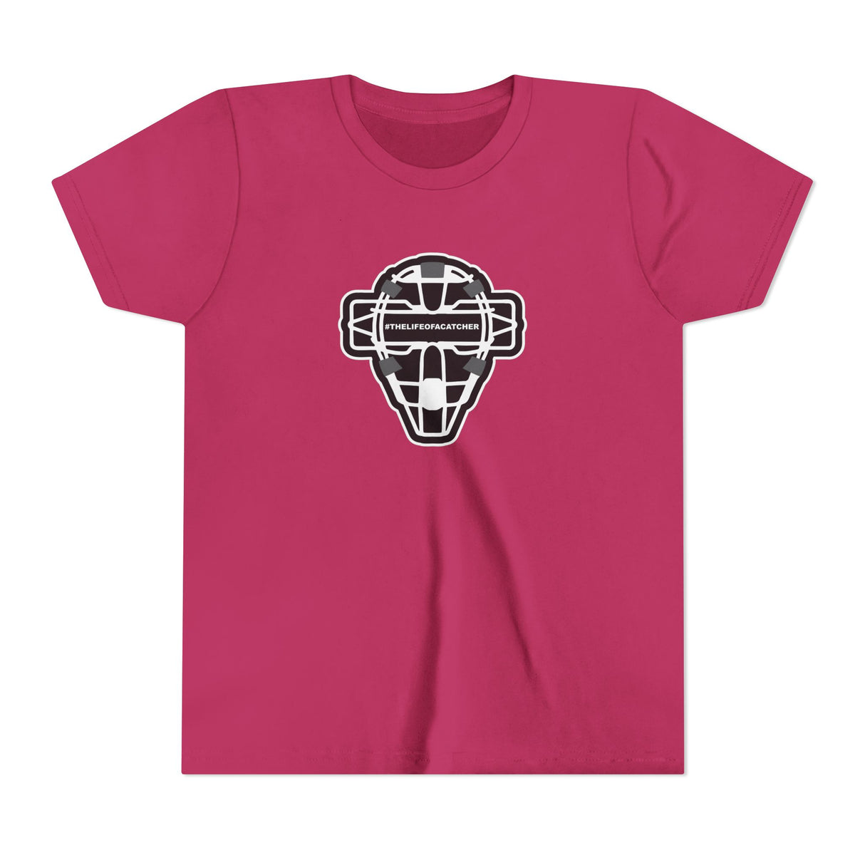 The Catching Guy Logo Mask Youth T-Shirt - Berry