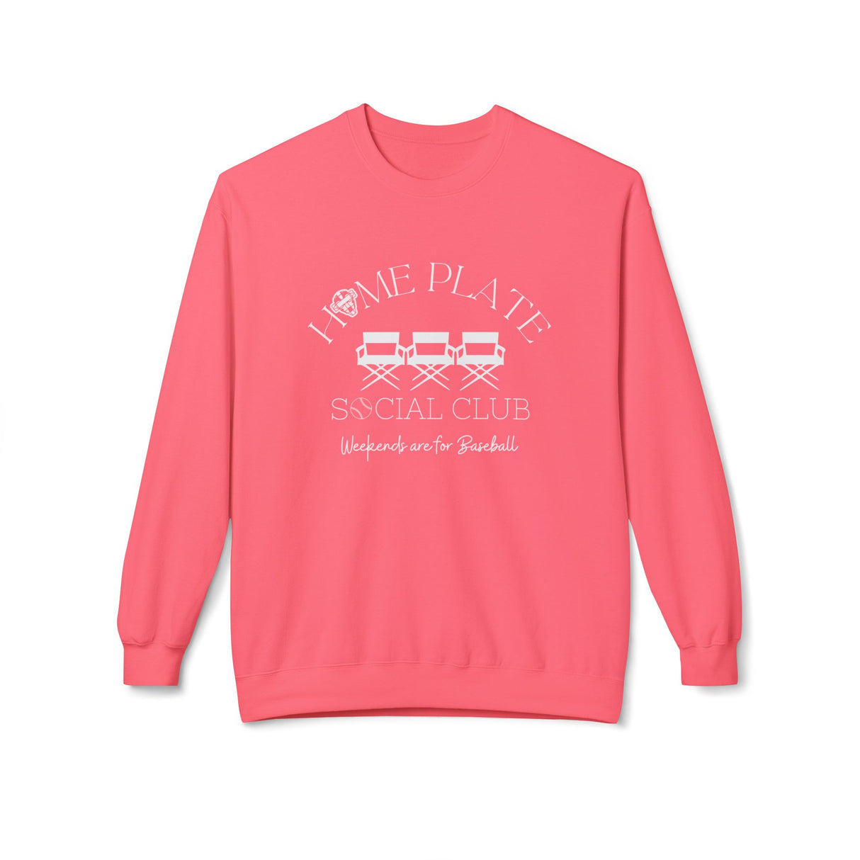 Home Plate Social Club Baseball Unisex Sweatshirt - Pink Lemonade