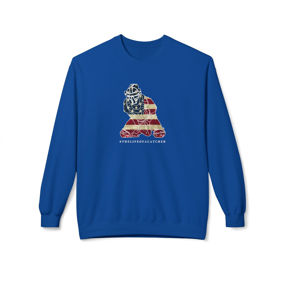 American Flag Catcher Unisex Sweatshirt - Royal