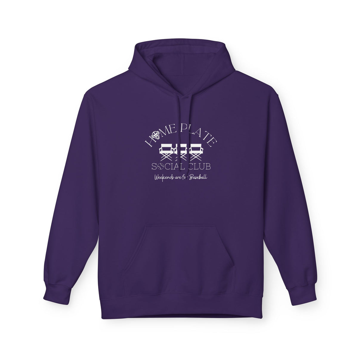 Home Plate Social Club Baseball Unisex Hoodie - Purple