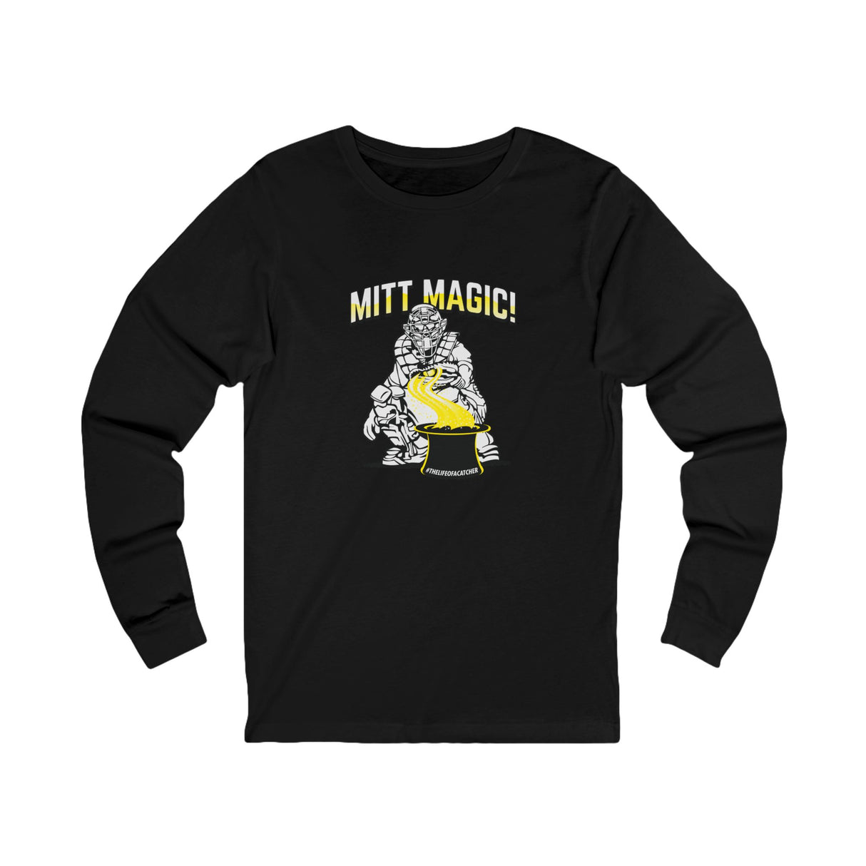 Mitt Magic Unisex Jersey Long Sleeve Tee - Black