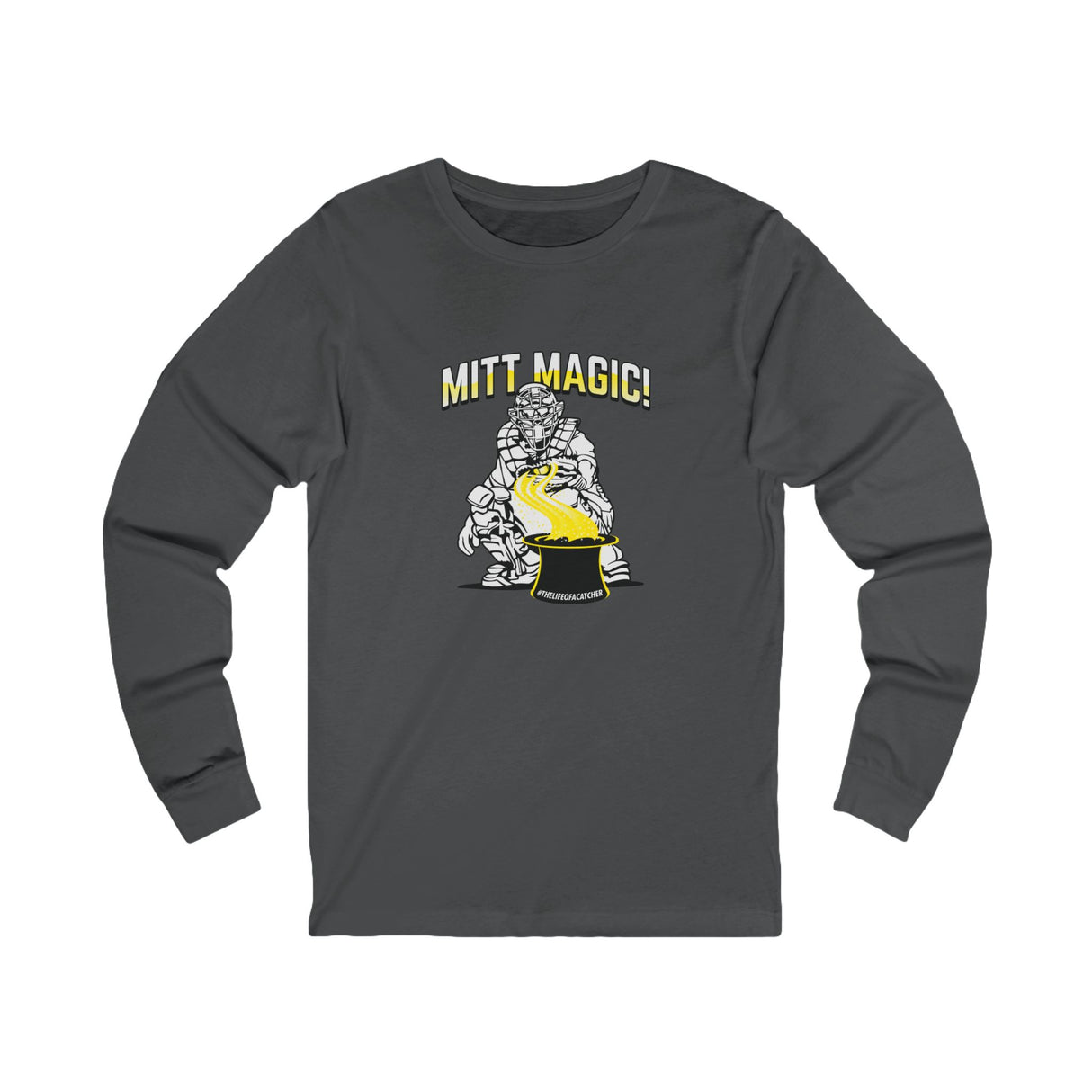 Mitt Magic Unisex Jersey Long Sleeve Tee - Charcoal