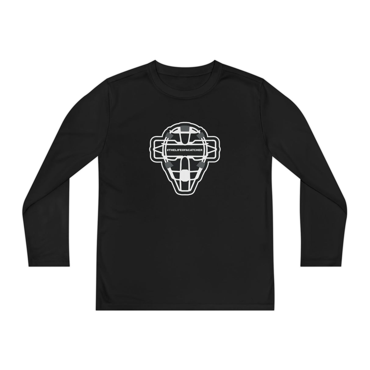 The Catching Guy Logo Mask Youth Long Sleeve T-Shirt - Black