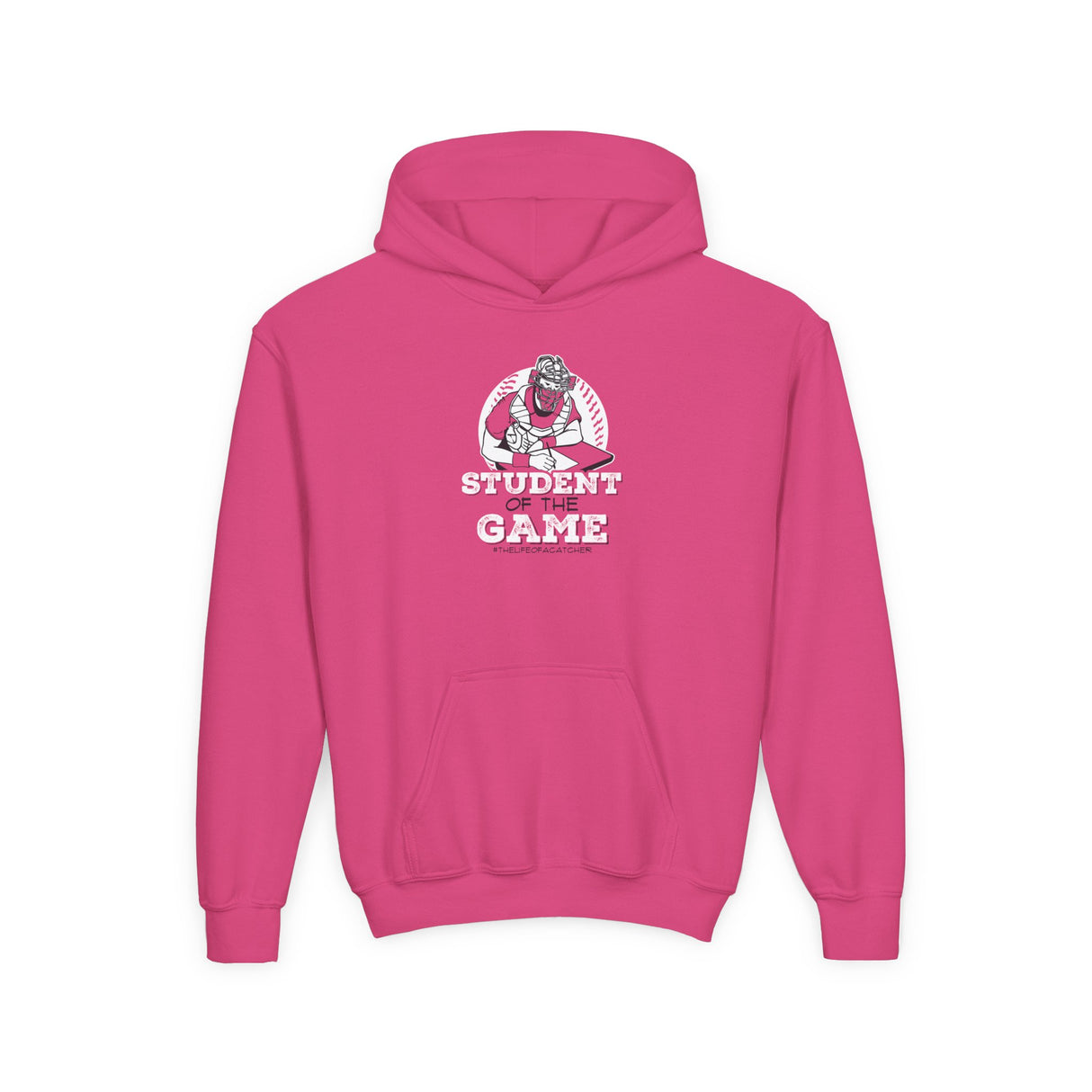 Student Of The Game Youth Hoodie hot pink