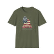 American Flag Catcher Unisex T-Shirt  - Military Green Front