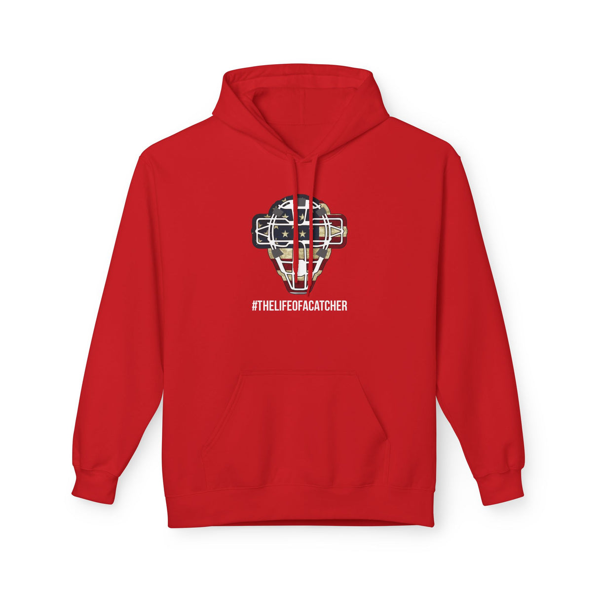 American Flag Mask Unisex Hoodie - Red