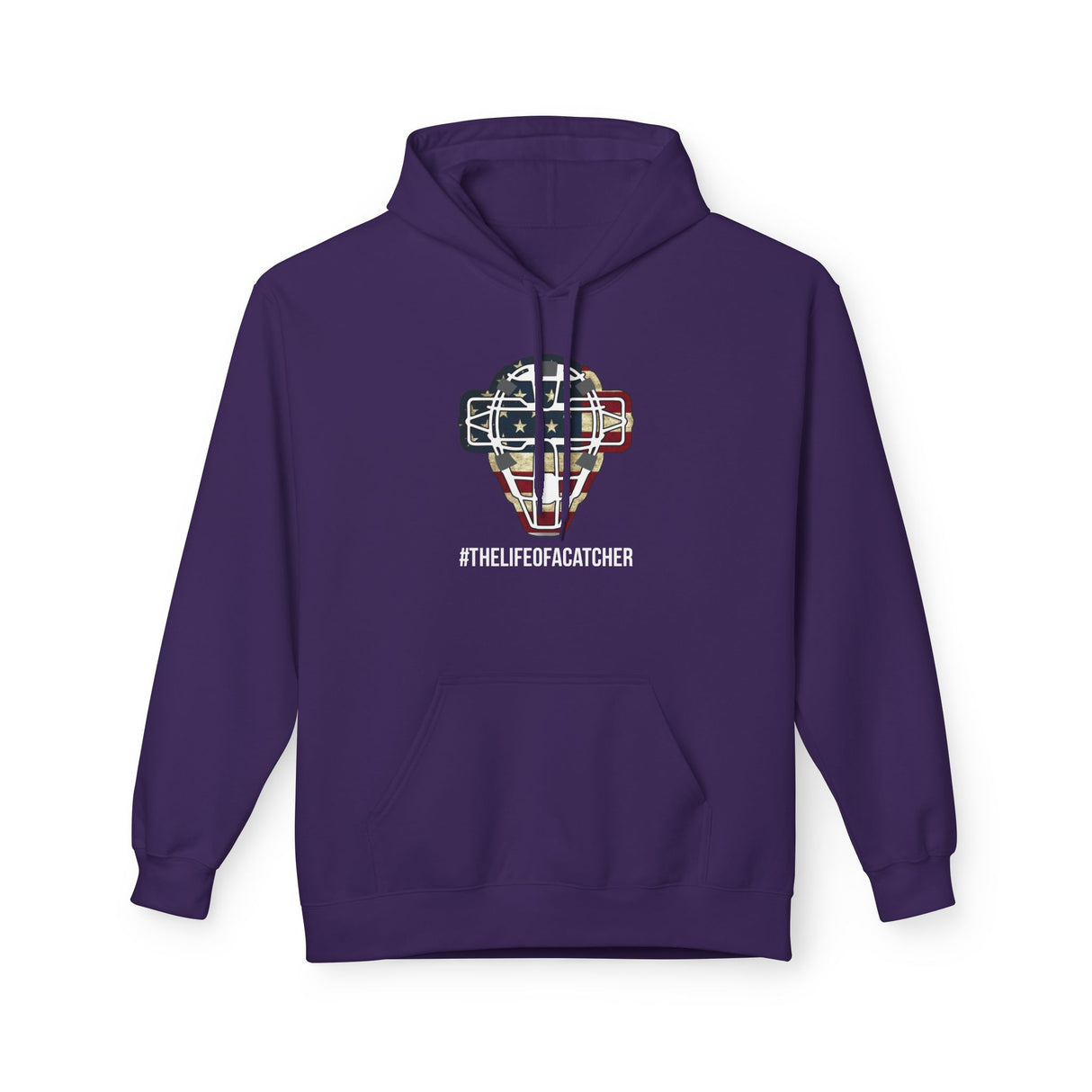American Flag Mask Unisex Hoodie - Purple