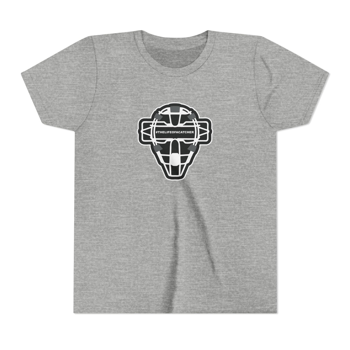 The Catching Guy Logo Mask Youth T-Shirt - Athletic Heather
