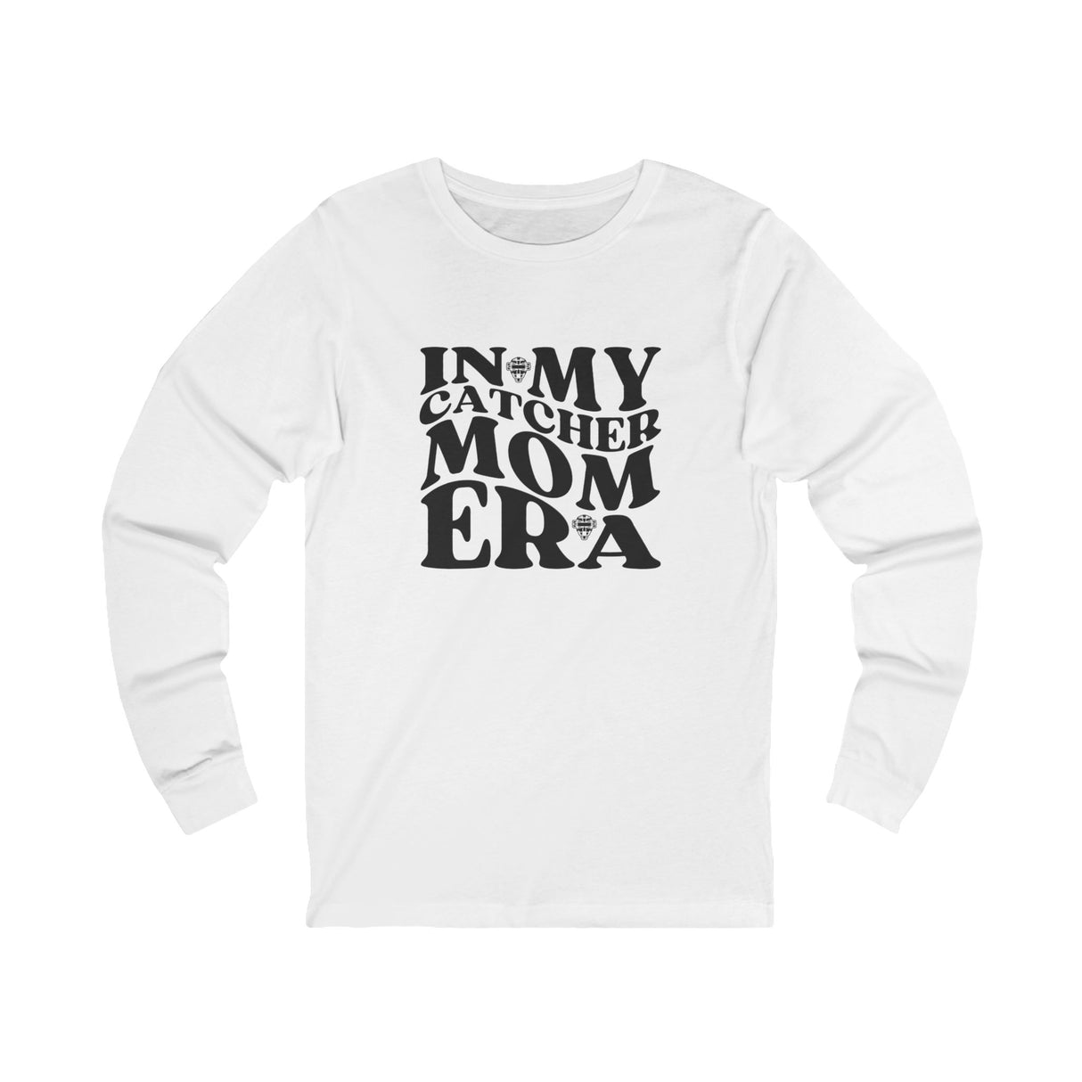 In My Catcher Mom Era Unisex Jersey Long Sleeve Tee - White Front