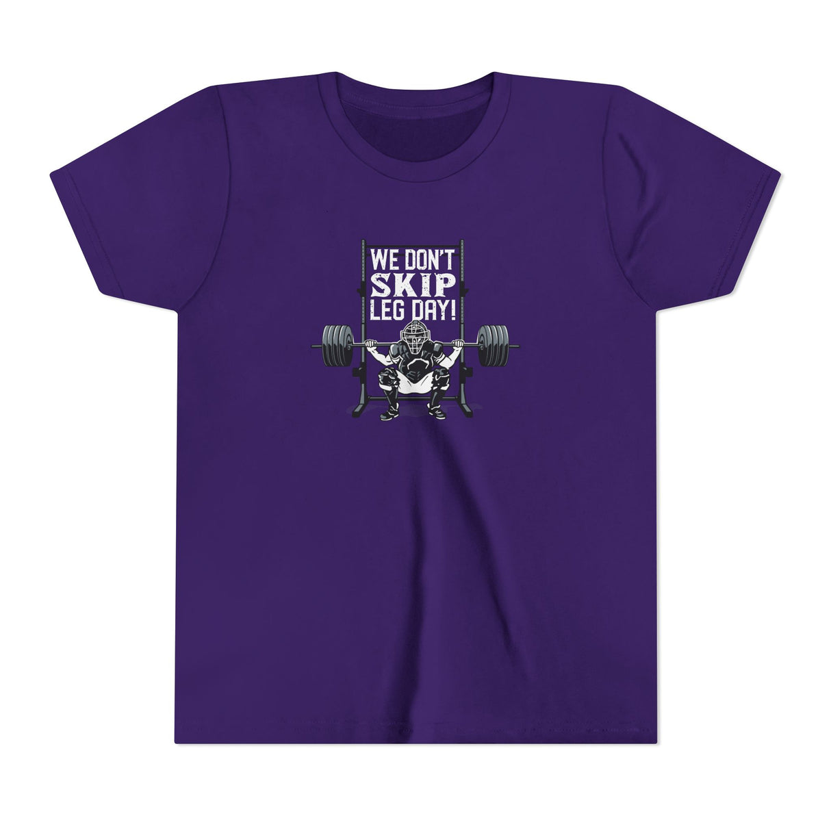 We Don't Skip Leg Day Youth T-Shirt - Team purple