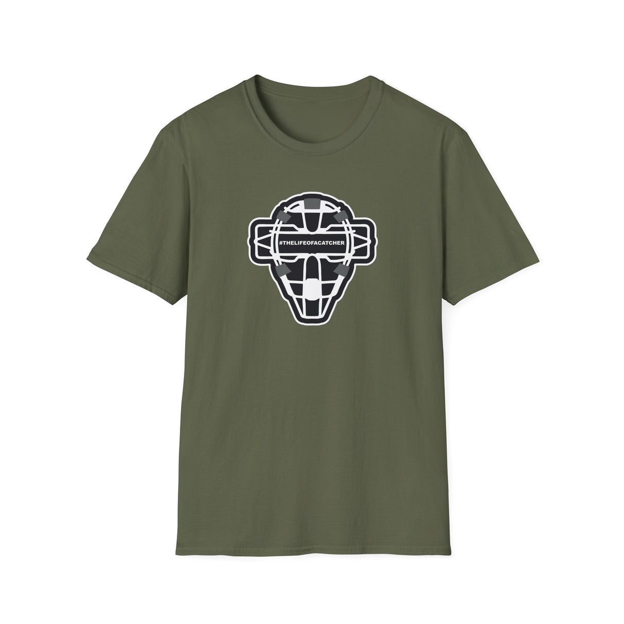 The Catching Guy Logo Mask Unisex T-Shirt - Military Green Front