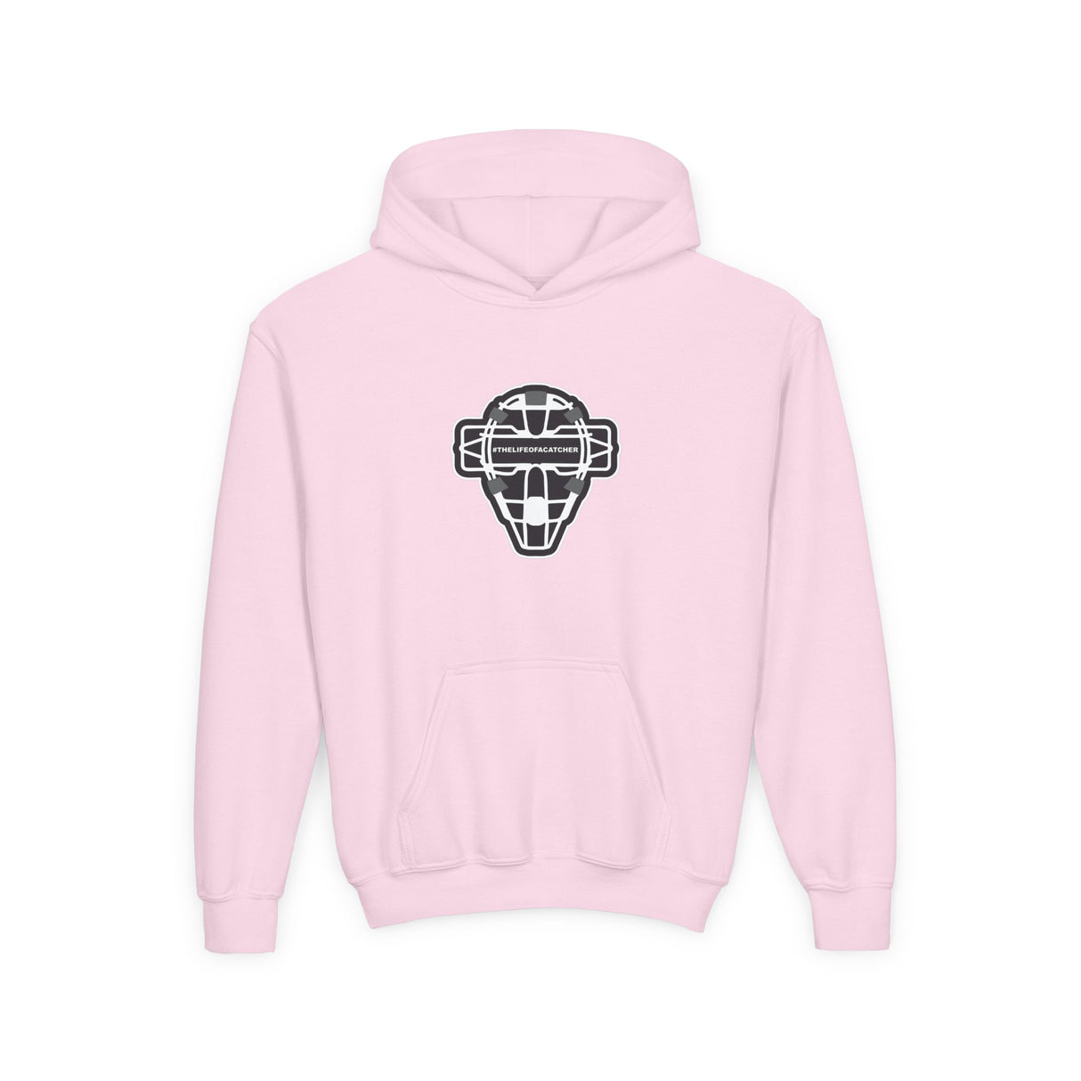 The Catching Guy Logo Mask Youth Hoodie light pink