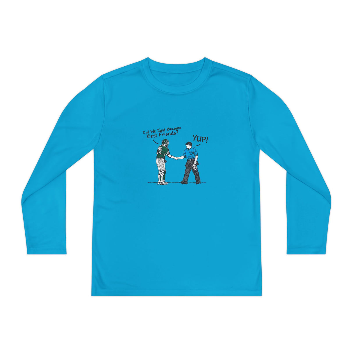 Best Friends Youth Long Sleeve T-Shirt - Atomic Blue Front