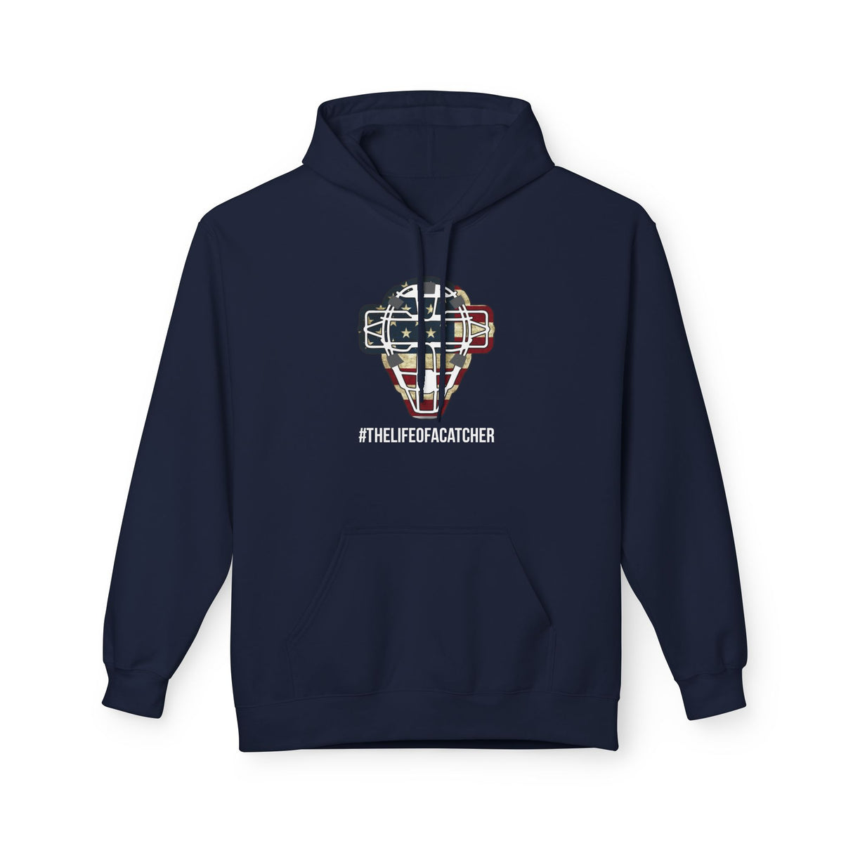 American Flag Mask Unisex Hoodie - Navy