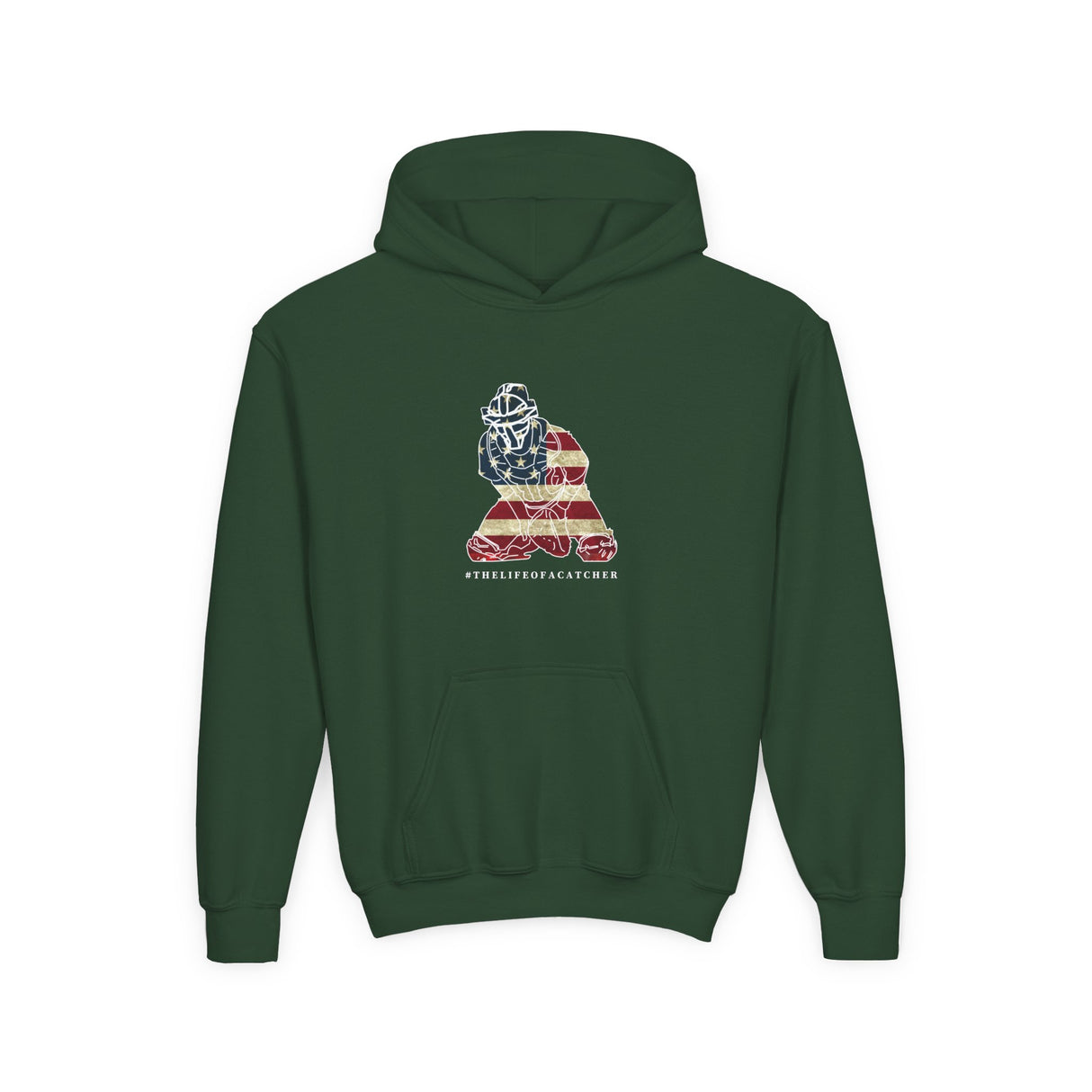 american flag catcher hoodie green