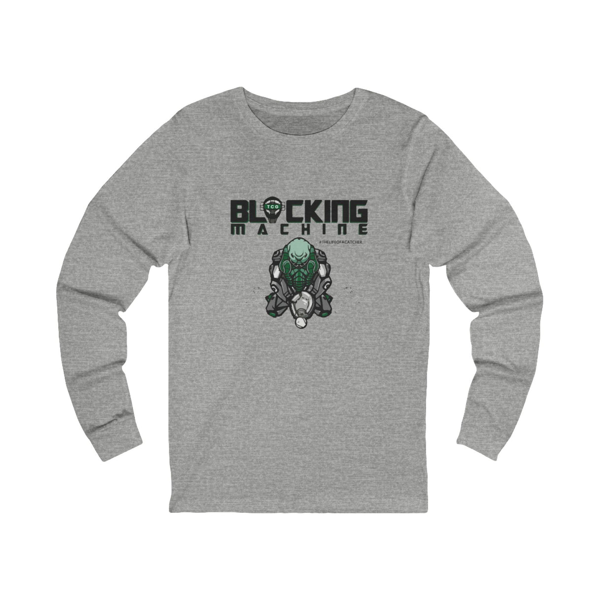 Blocking Machine Unisex Jersey Long Sleeve Tee - Sport Grey Front
