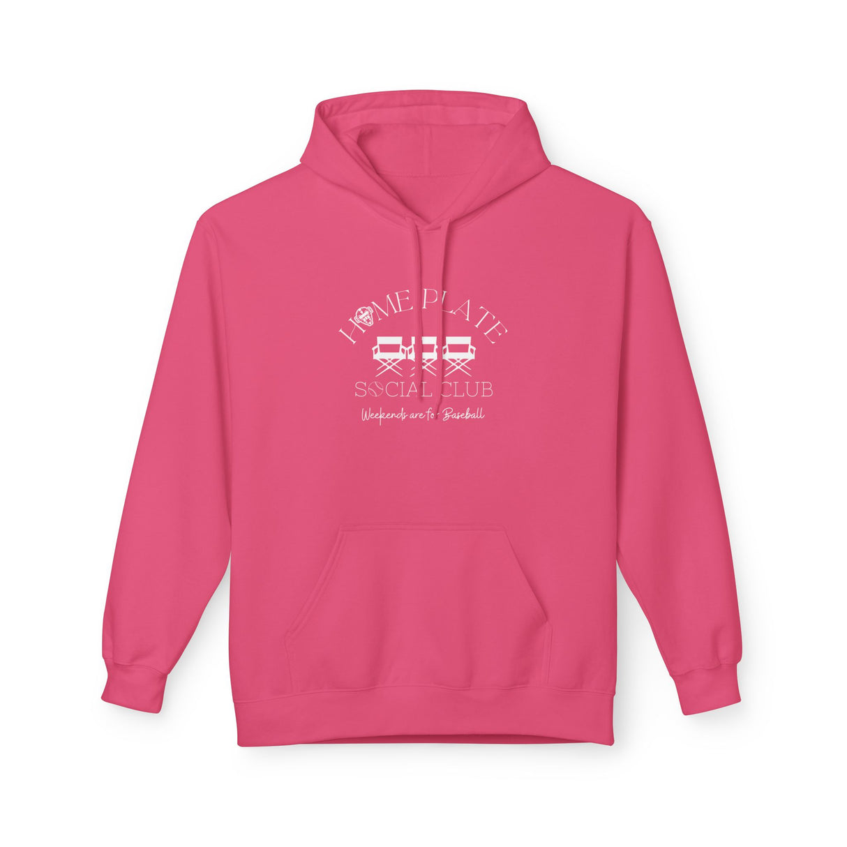 Home Plate Social Club Baseball Unisex Hoodie - Pink Lemonade