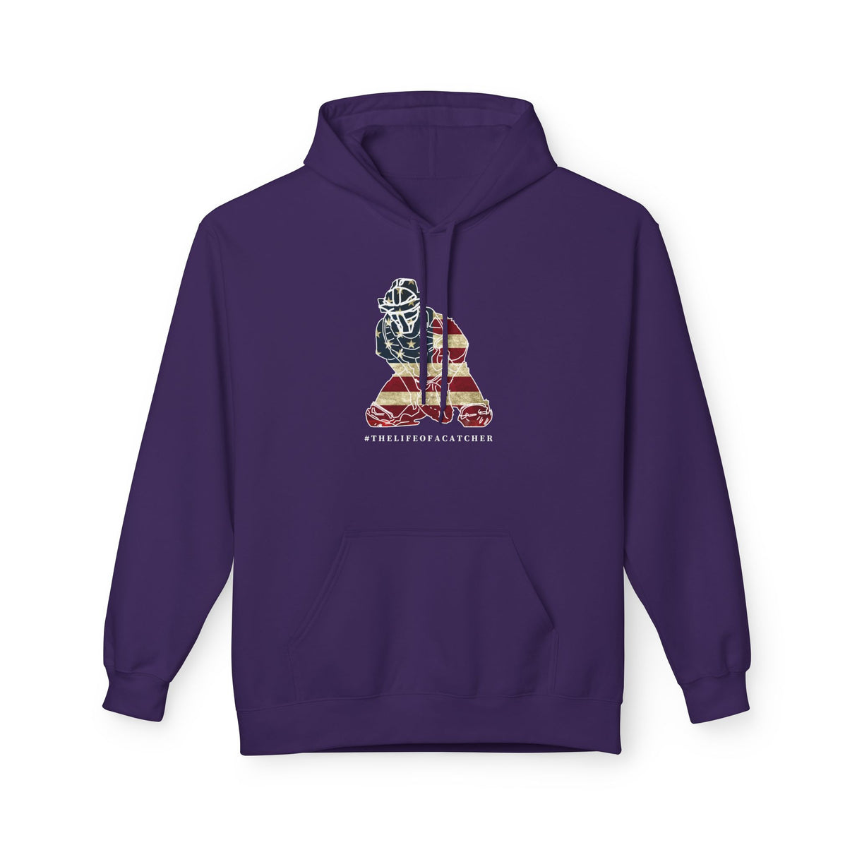 American Flag Catcher Unisex Hoodie - Purple