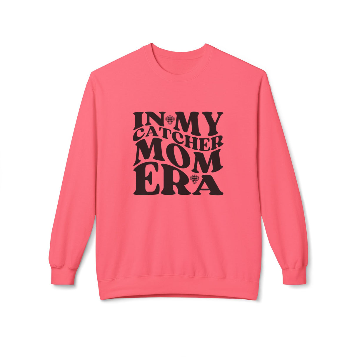 In My Catcher Mom Era Unisex Sweatshirt - Pink Lemonade Front