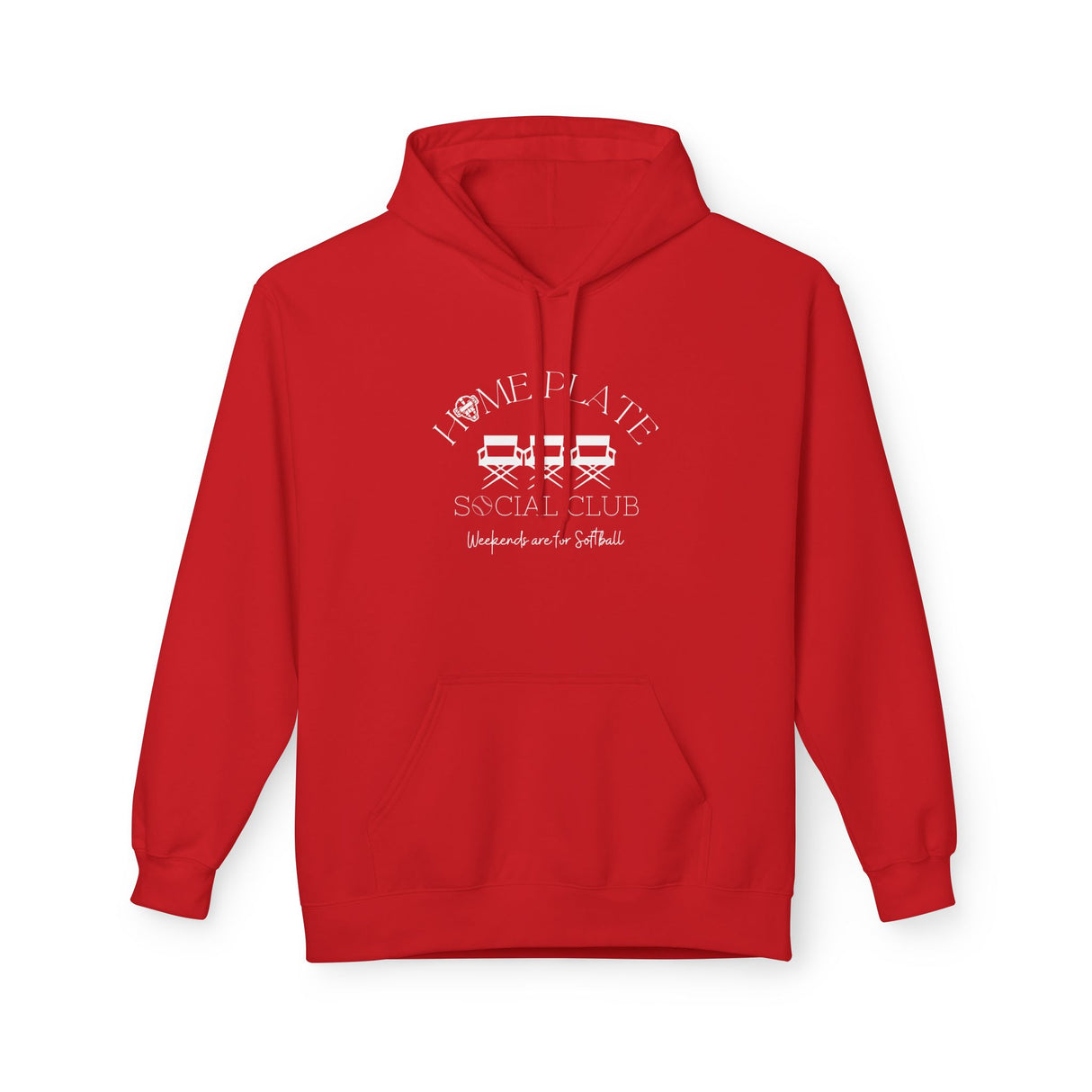 Home Plate Social Club Softball Unisex Hoodie - Red
