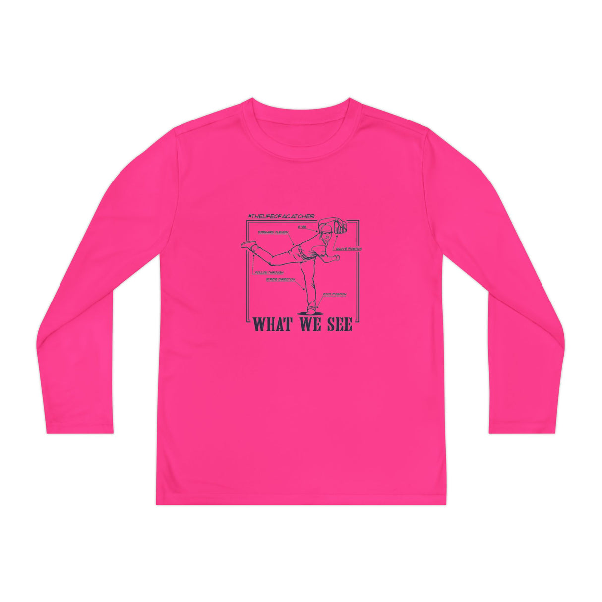 What We See Youth Long Sleeve T-Shirt Neon Pink