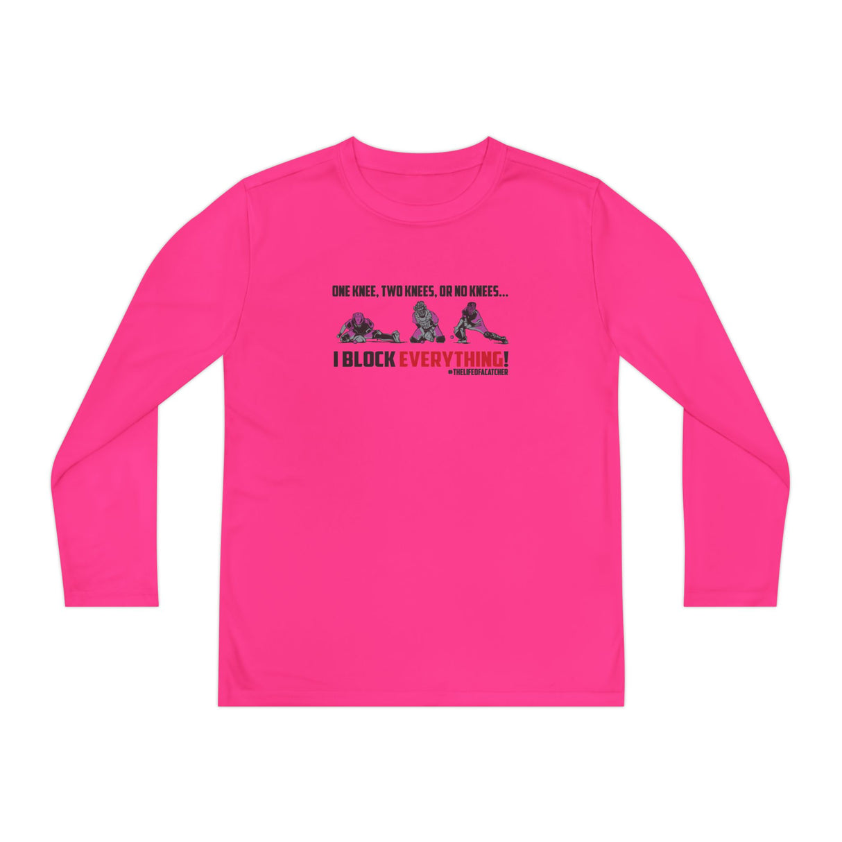 Knees Youth Long Sleeve T-Shirt neon pink