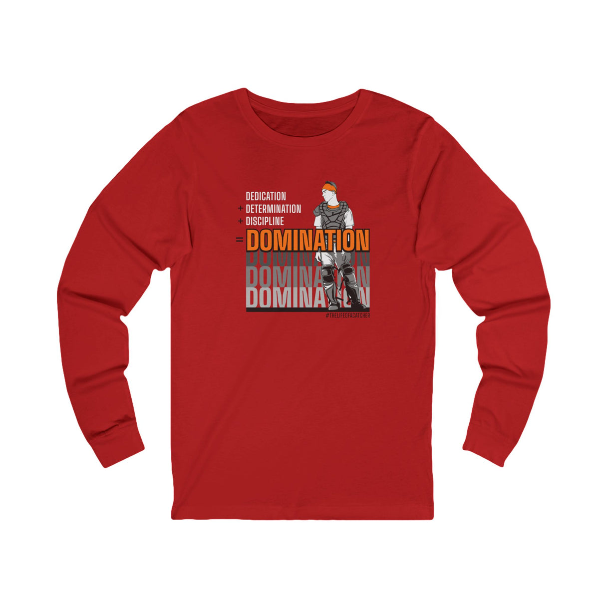 Domination Unisex Jersey Long Sleeve Tee red