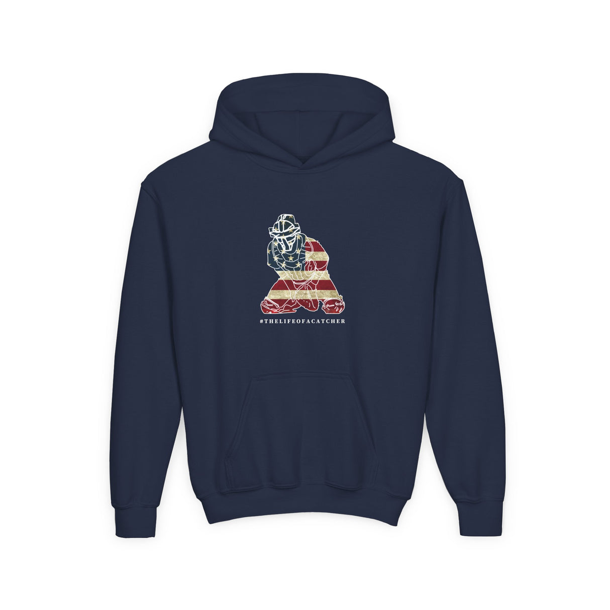 american flag catcher hoodie navy