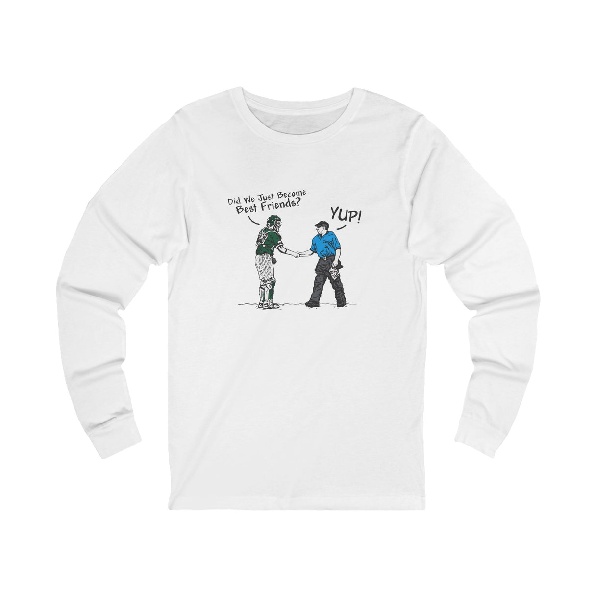 Best Friends Unisex Jersey Long Sleeve Tee - White