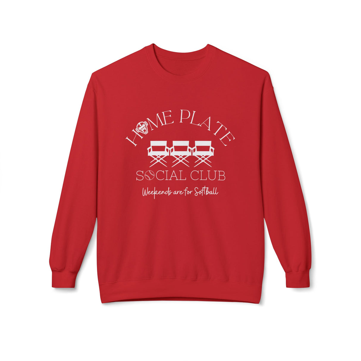 Home Plate Social Club Softball Unisex Sweatshirt - Red