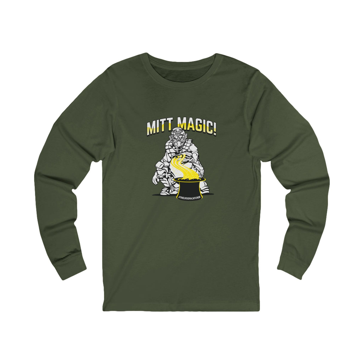 Mitt Magic Unisex Jersey Long Sleeve Tee - Military Green