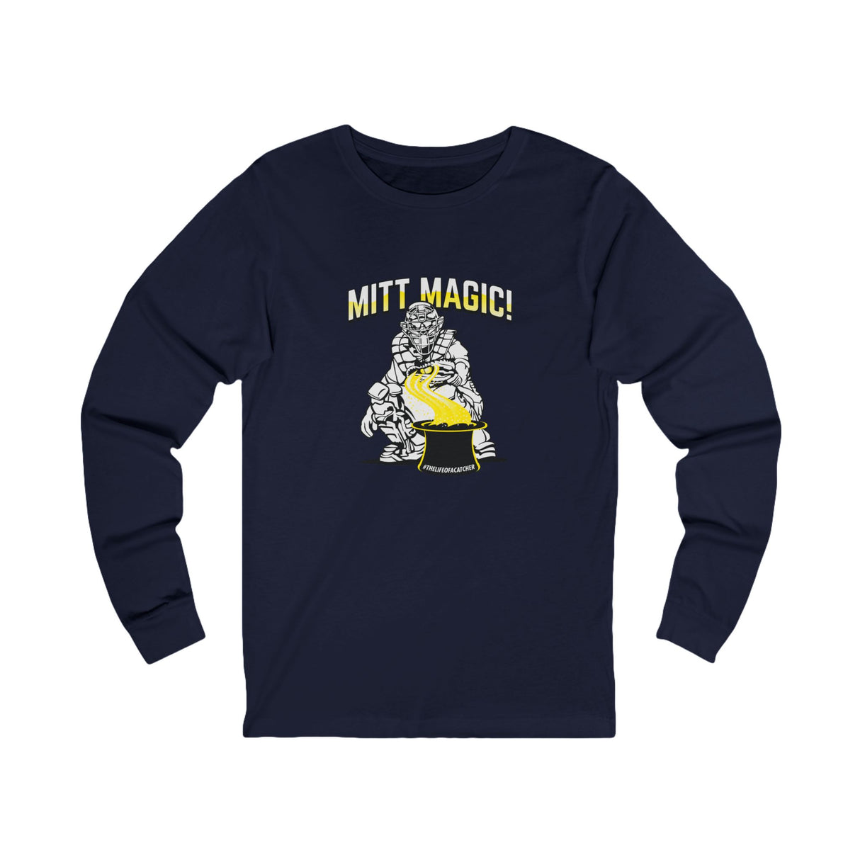 Mitt Magic Unisex Jersey Long Sleeve Tee - Navy