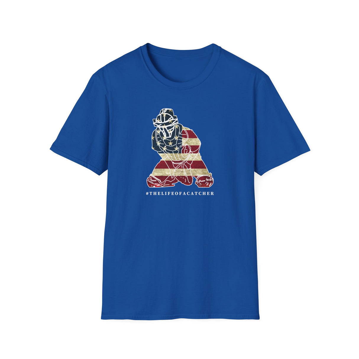 American Flag Catcher Unisex T-Shirt - Royal