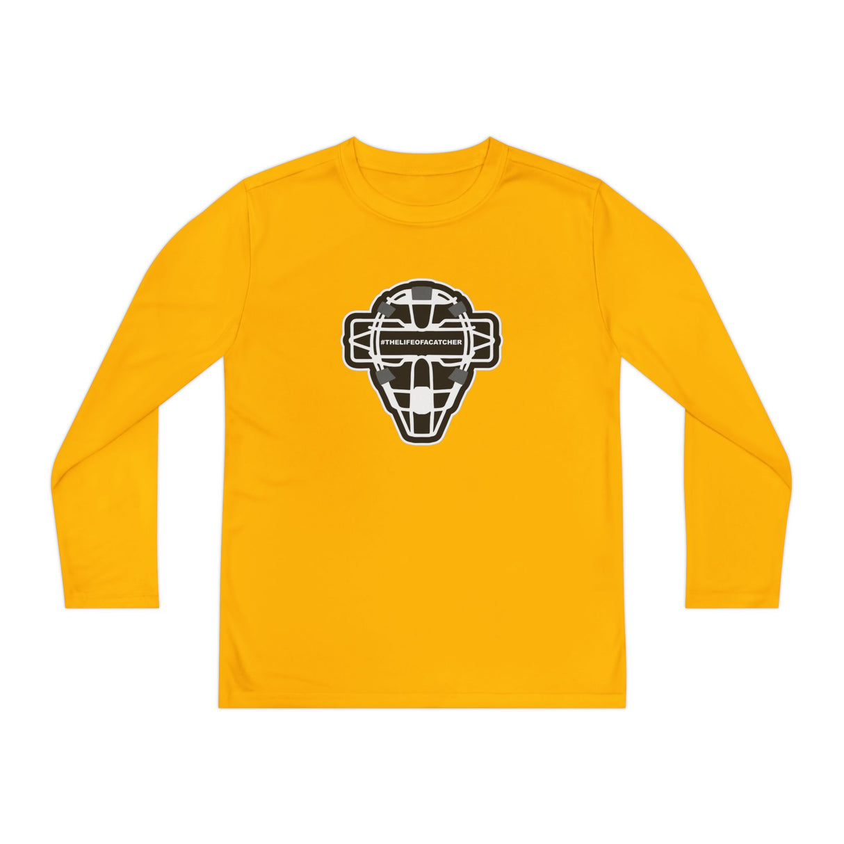The Catching Guy Logo Mask Youth Long Sleeve T-Shirt - Gold