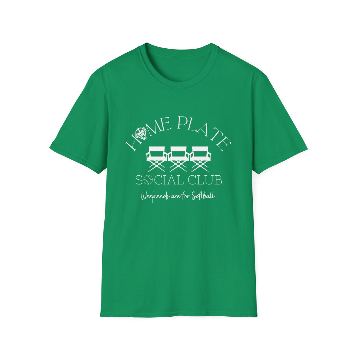Home Plate Social Club Softball Unisex T-Shirt - Kelly Green
