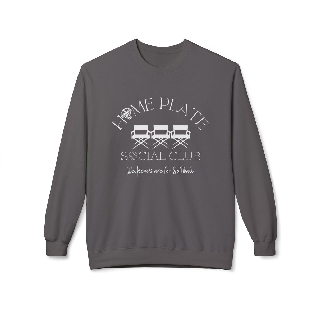 Home Plate Social Club Softball Unisex Sweatshirt - Charcoal