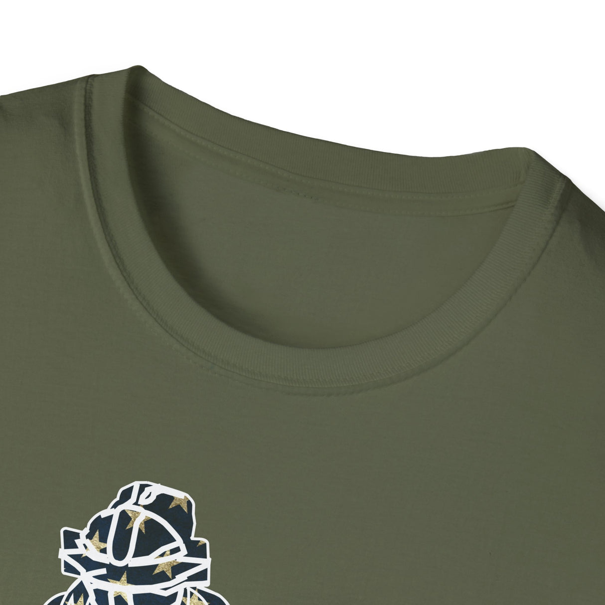 American Flag Catcher Unisex T-Shirt - Military Green Collar